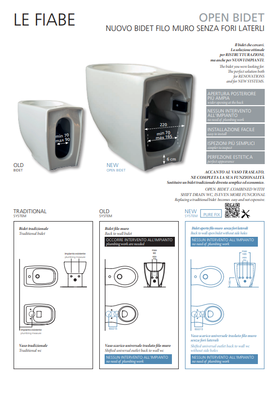 BIDET LE FIABE MONOFORO 55